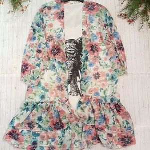 MERAKI | See-Through Floral Cardigan/Coverup